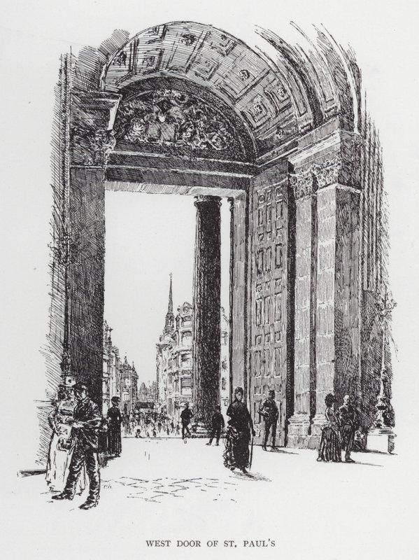 Szent Pál nyugati ajtaja (litho) alkotó: Joseph (after) Pennell