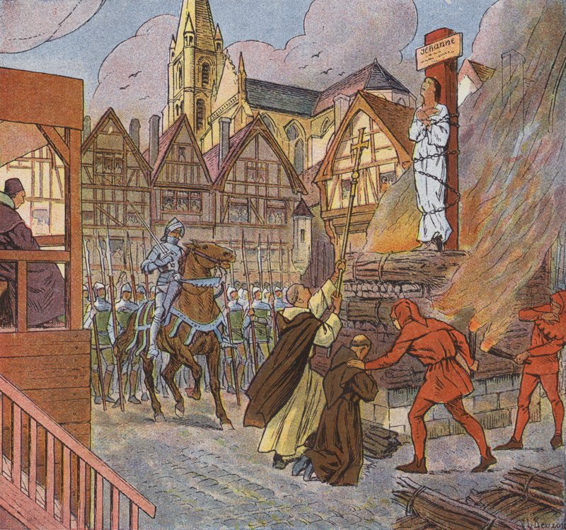 Jeanne of Arc-t máglyán égették el az angolok Rouenben alkotó: Joseph Beuzon