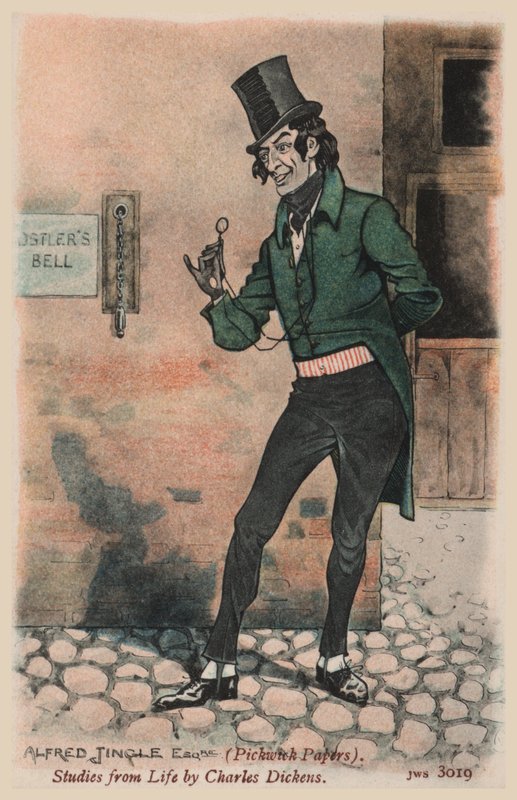 Alfred Jingle, Pickwick Papers (színes litho) alkotó: Joseph Clayton  Clarke