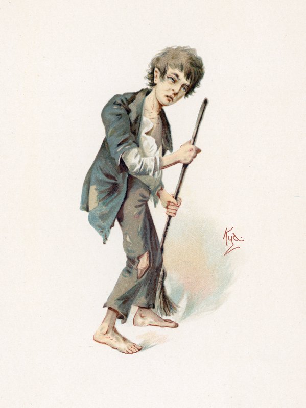 Jo, illusztráció a „Character Sketches from Charles Dickens”, 1890 körül alkotó: Joseph Clayton Clarke