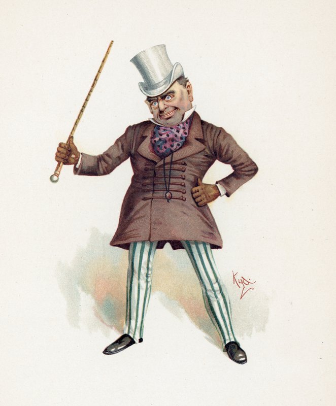 Major Bagstock, illusztráció a „Character Sketches from Charles Dickens” című könyvből, 1890 körül alkotó: Joseph Clayton Clarke