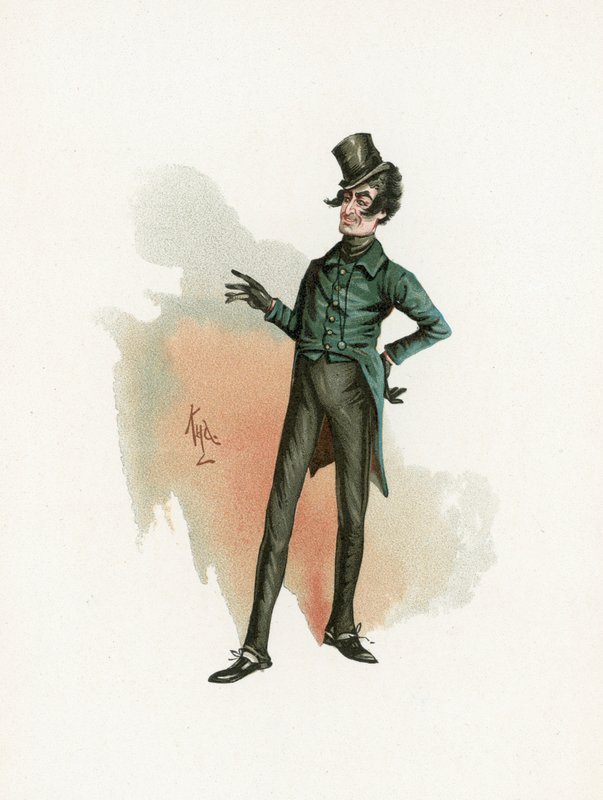 Alfred Jingle úr, illusztráció a „Character Sketches from Charles Dickens” című filmből, 1890 körül alkotó: Joseph Clayton Clarke