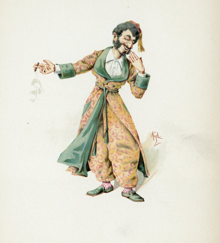 Mantalini úr, illusztráció a „Character Sketches from Charles Dickens” című könyvből, 1890 körül alkotó: Joseph Clayton Clarke