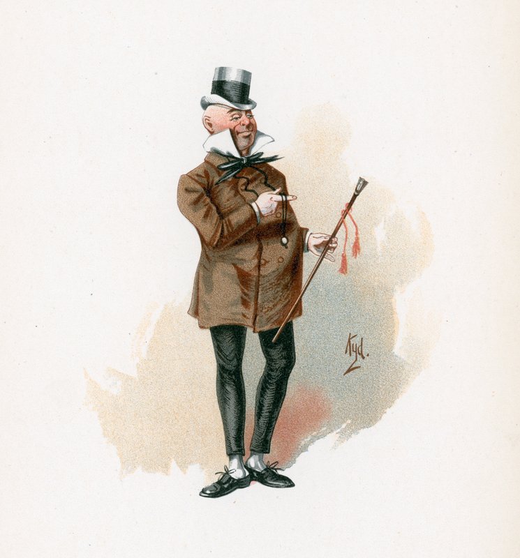 Mr. Micawber, illusztráció a "Character Sketches from Charles Dickens" című kötetből, 1890 körül. alkotó: Joseph Clayton Clarke