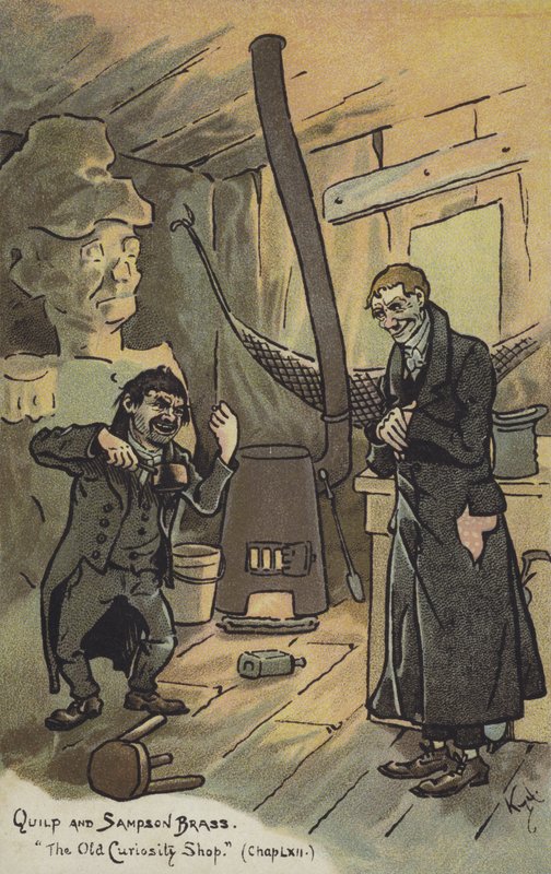 Quilp és Sampson Brass, The Old Curiosity Shop alkotó: Joseph Clayton Clarke