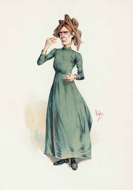 Sally Brass, illusztráció a „Character Sketches from Charles Dickens” című filmből, 1890 körül alkotó: Joseph Clayton Clarke