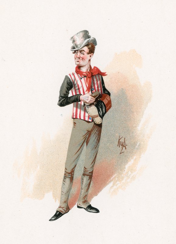 Sam Weller, illusztráció a „Character Sketches from Charles Dickens” című könyvből, 1890 körül alkotó: Joseph Clayton Clarke