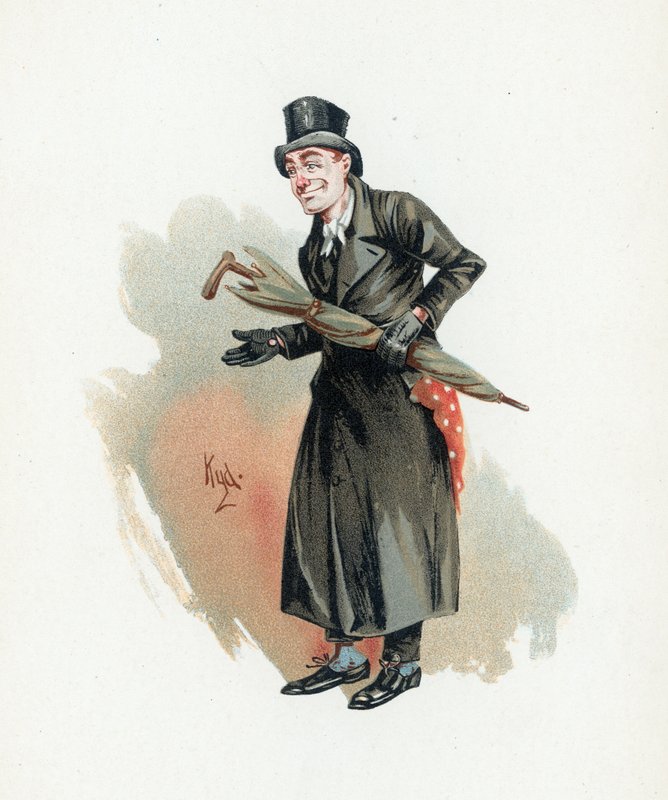 Sampson Brass, illusztráció a „Character Sketches from Charles Dickens” című könyvből, 1890 körül alkotó: Joseph Clayton Clarke