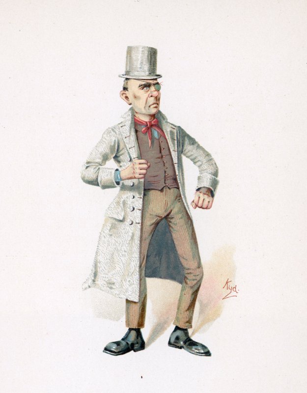 The Game Chicken, illusztráció a "Character Sketches from Charles Dickens" című könyvből, 1890 körül alkotó: Joseph Clayton Clarke