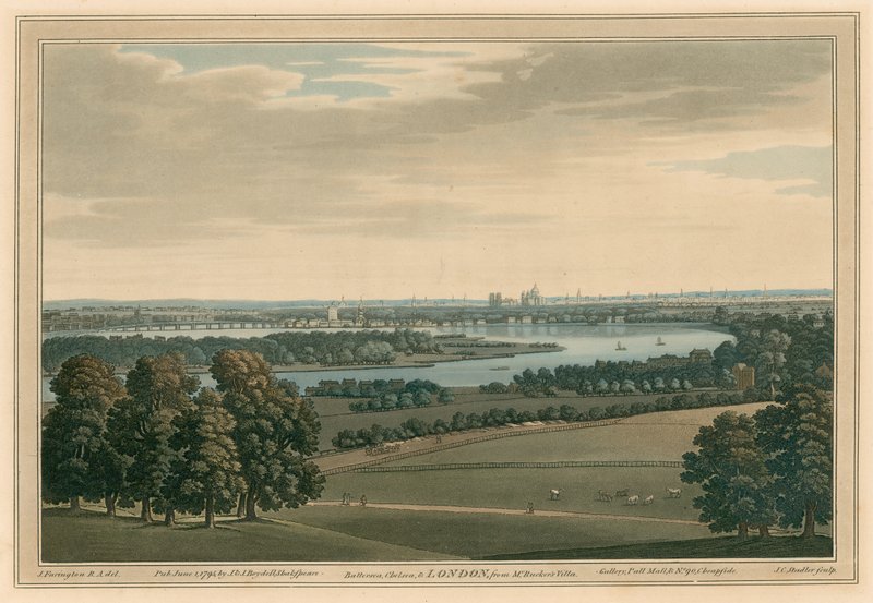 Battersea, Chelsea és London, Rucker úr villájából alkotó: Joseph Farington