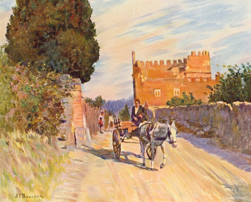 Róma: Caecilia Metella sírja (színes litográfia) alkotó: Joseph Felix Bouchor