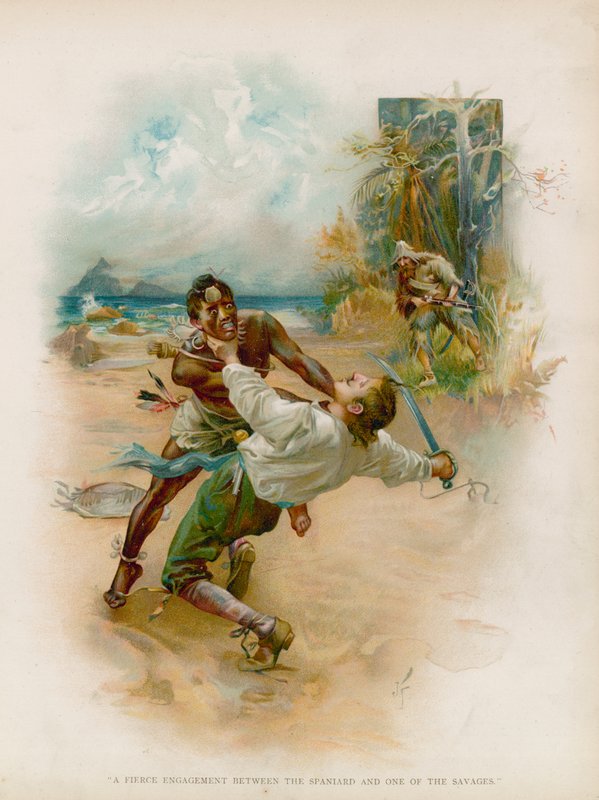 Illusztráció Robinson Crusoe-hoz alkotó: Joseph Finnemore