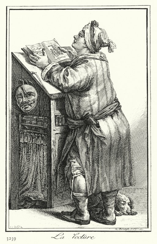 Olvasás (metszet) alkotó: Joseph Franz von (after) Goez