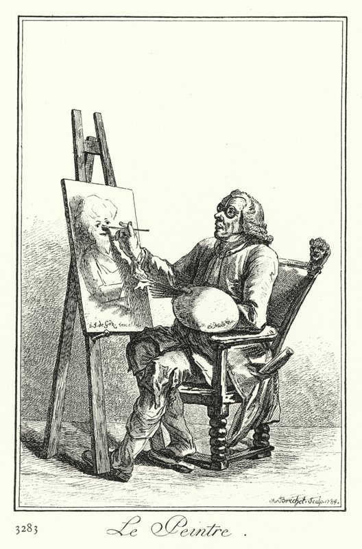 A festő (metszet) alkotó: Joseph Franz von (after) Goez
