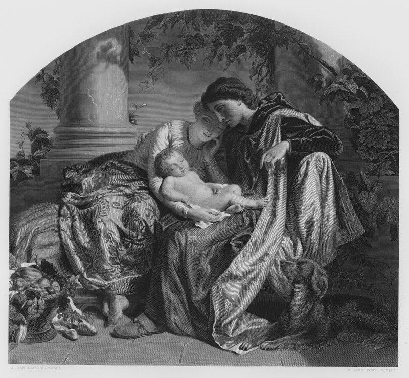 Az elsőszülött, a képről a Királyi Gyűjteményben (metszet) alkotó: Joseph Henri François van Lerius