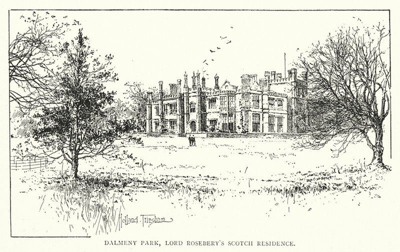 Dalmeny Park, Lord Rosebery skót rezidenciája (litho) alkotó: Joseph Holland Tringham