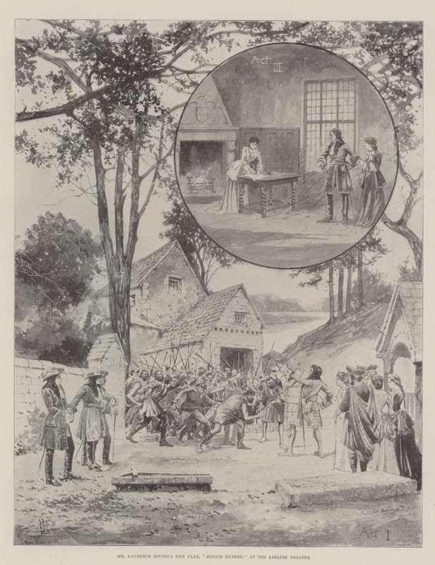 Laurence Irving új darabja, Bonnie Dundee az Adelphi Színházban alkotó: Joseph Holland Tringham