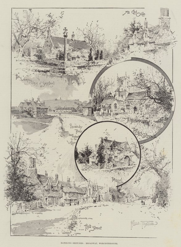 Rambling Sketches, Broadway, Worcestershire alkotó: Joseph Holland Tringham