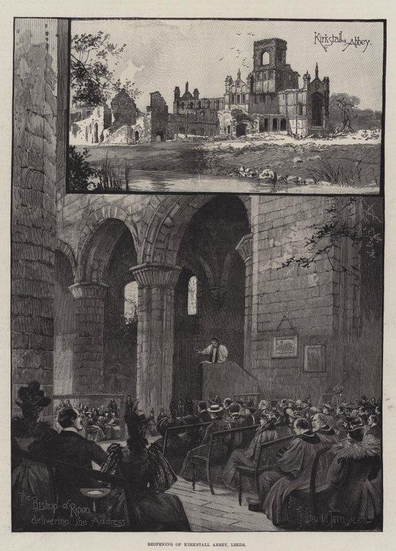 A leedsi Kirkstall Abbey újranyitása alkotó: Joseph Holland Tringham