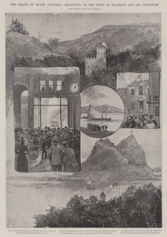 Viktória királynő halála, a hírek fogadása Glasgow-ban és Clydeside-on alkotó: Joseph Holland Tringham