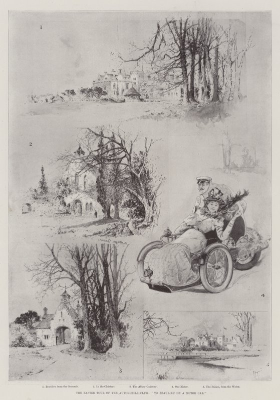 Az Autóklub húsvéti túrája, Beaulieu-ba egy motoros autóval alkotó: Joseph Holland Tringham