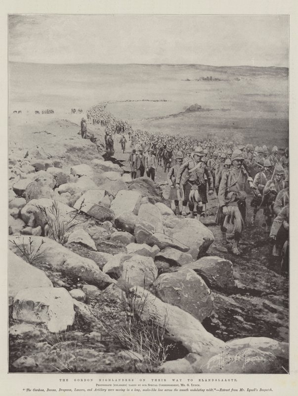 A Gordon-felvidékiek úton Elandslaagte felé alkotó: Joseph Holland Tringham