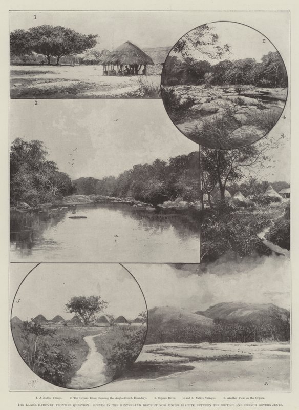A Lagos-Dahomey határkérdés, jelenetek a hátországi körzetben jelenleg a brit és a francia kormány közötti vita tárgyát képezik alkotó: Joseph Holland Tringham