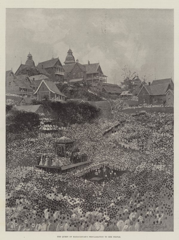Madagaszkár királynője népének szóló kiáltványa alkotó: Joseph Holland Tringham