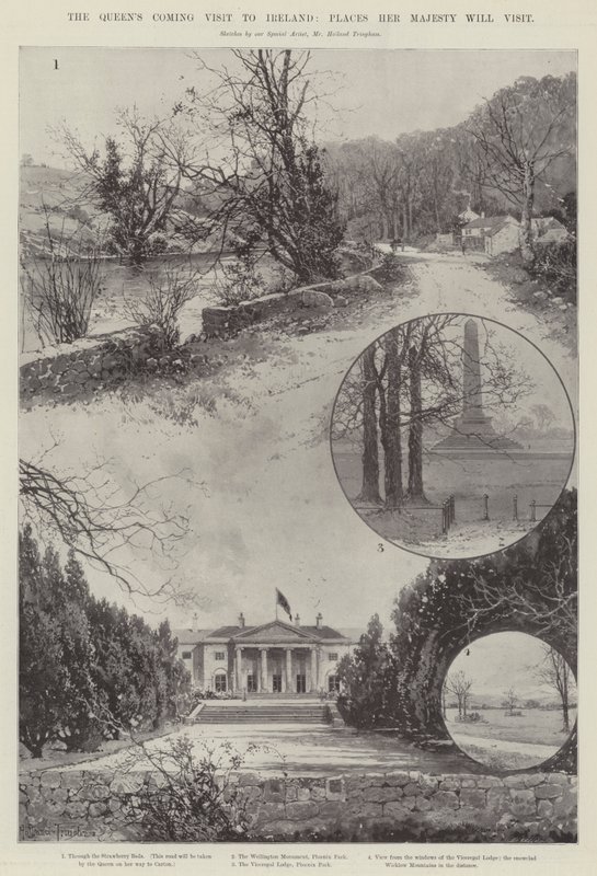 A királynő látogatása Írországban, ahol Őfelsége meglátogat alkotó: Joseph Holland Tringham