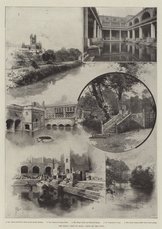 A királyi látogatás Bathban, a város látképei alkotó: Joseph Holland Tringham