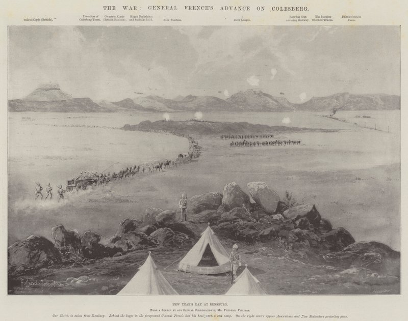 A háború, French tábornok előrenyomulása Colesbergen alkotó: Joseph Holland Tringham
