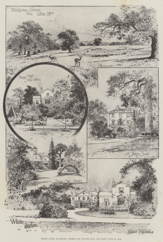 White Lodge, Richmond, ahol jövendő királyunk született, 1894. június 23. (metszet) alkotó: Joseph Holland Tringham