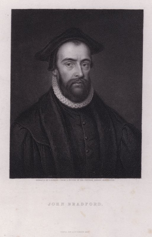 John Bradford, angol protestáns mártír (metszet) alkotó: Joseph John Jenkins