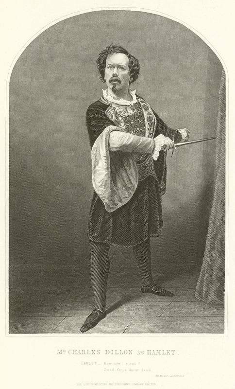 Charles Dillon úr, mint Hamlet, III. felvonás, IV. jelenet alkotó: Joseph Kenny Meadows