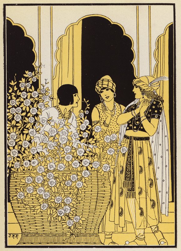 Floire és Blancheflor (színes litográfia) alkotó: Joseph Kuhn Regnier