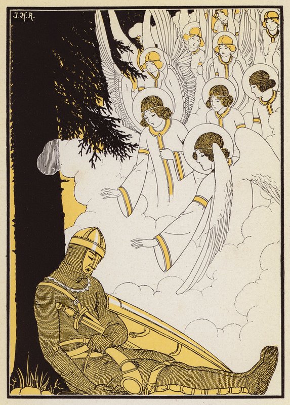 La Mort de Roland (színes litográfia) alkotó: Joseph Kuhn Regnier