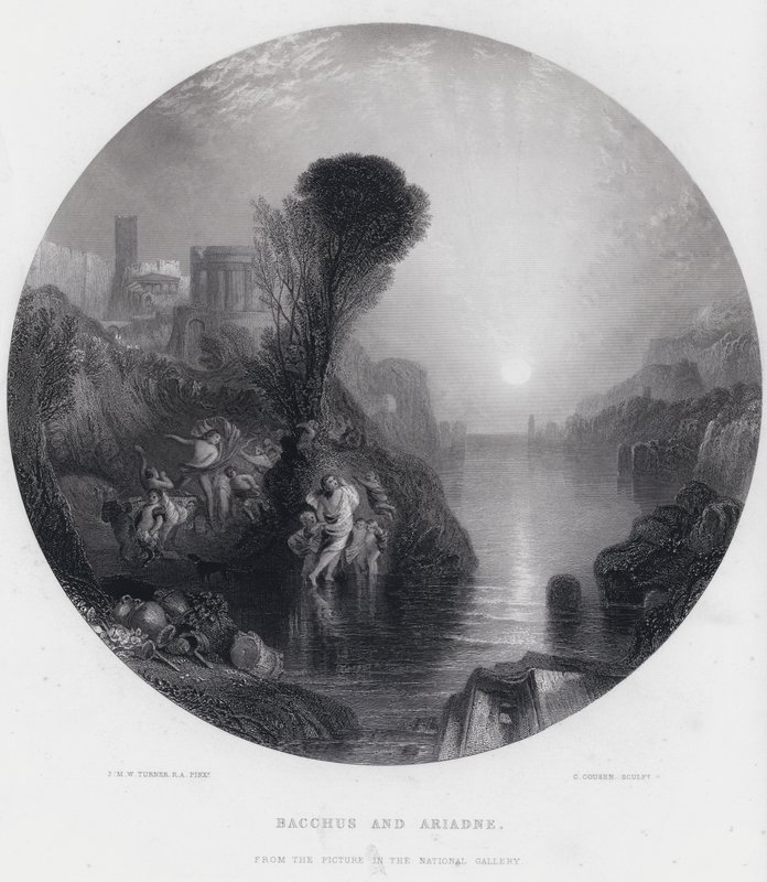 Bacchus és Ariadne (metszet) alkotó: Joseph Mallord William (after) Turner