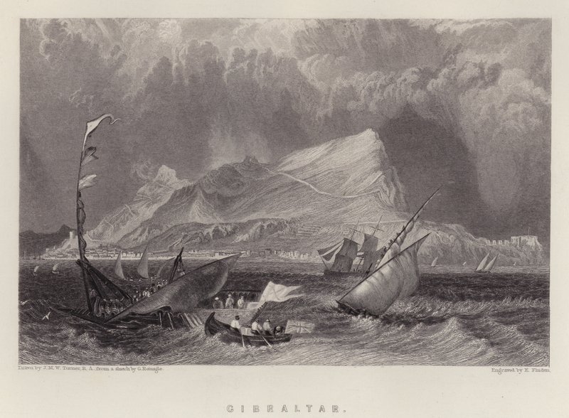 Gibraltár (színes litó) alkotó: Joseph Mallord William (after) Turner