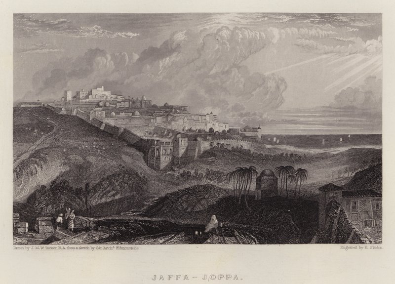 Jaffa, Joppa (színes litó) alkotó: Joseph Mallord William (after) Turner