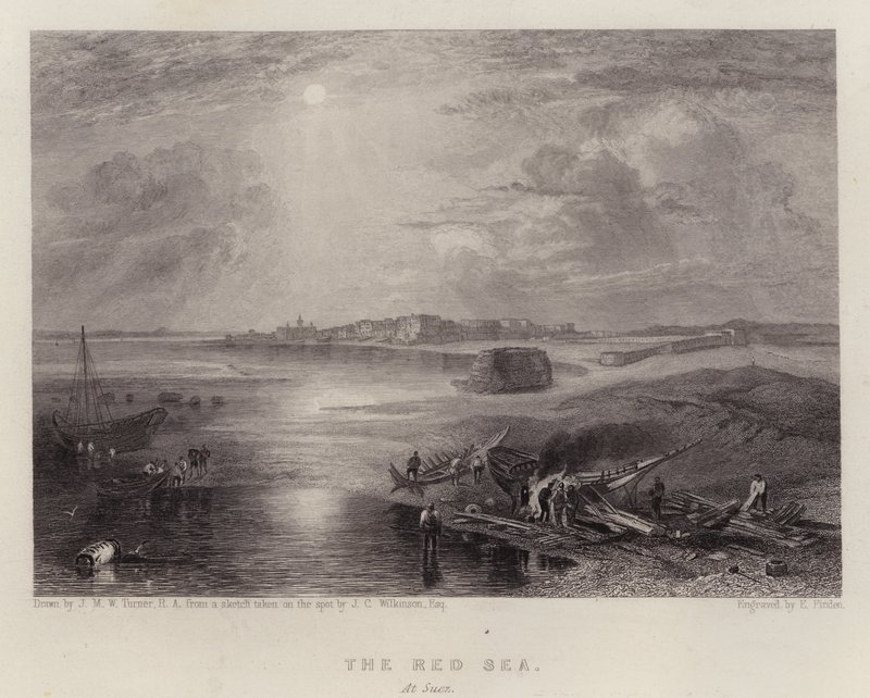 A Vörös-tenger Szueznél (színes litó) alkotó: Joseph Mallord William (after) Turner