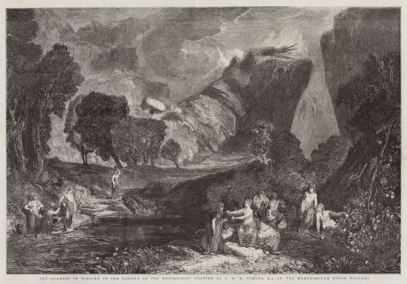 A viszály istennője a Hesperidák kertjében, a Marlborough House Gallery-ben alkotó: Joseph Mallord William Turner