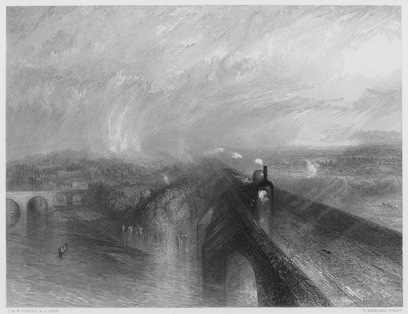 Eső, gőz és sebesség, a képről a Nemzeti Galériában alkotó: after Joseph Mallord William Turner