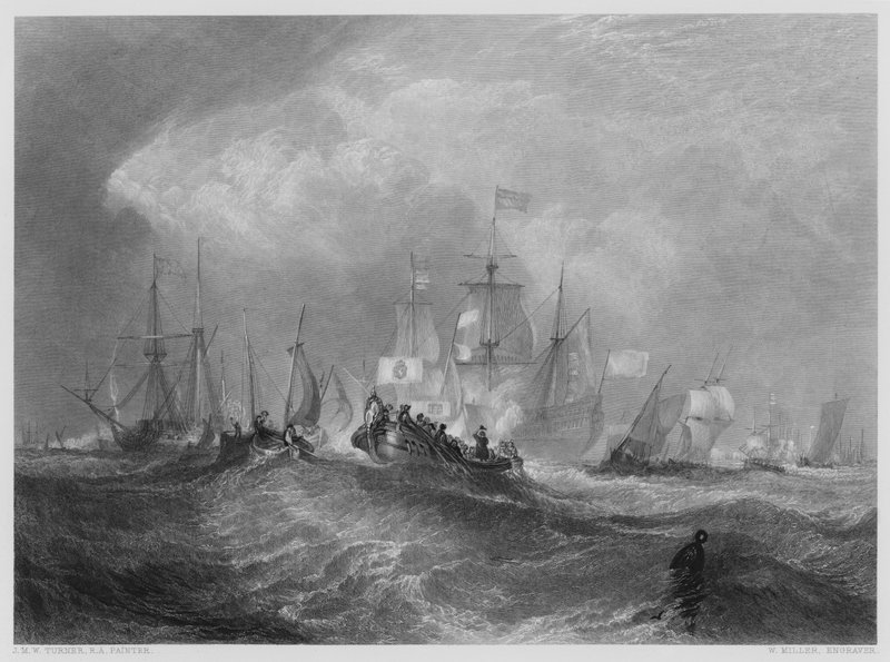A narancssárga herceg partraszállása Torbayban, a Vernon Galéria képéről alkotó: after Joseph Mallord William Turner