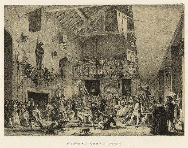 Bankettterem, Haddon Hall, Derbyshire alkotó: Joseph Nash
