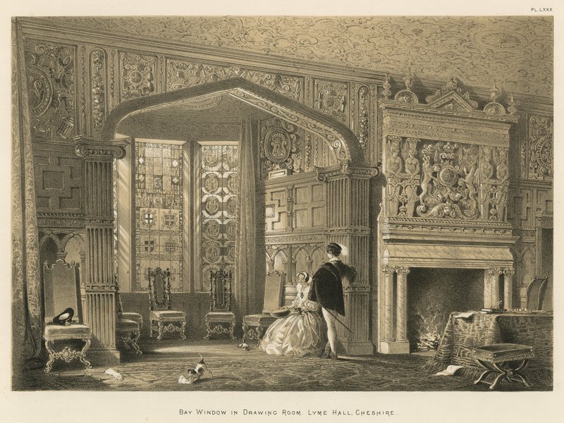 Öbölablak a rajzteremben, Lyme Hall, Cheshire alkotó: Joseph Nash
