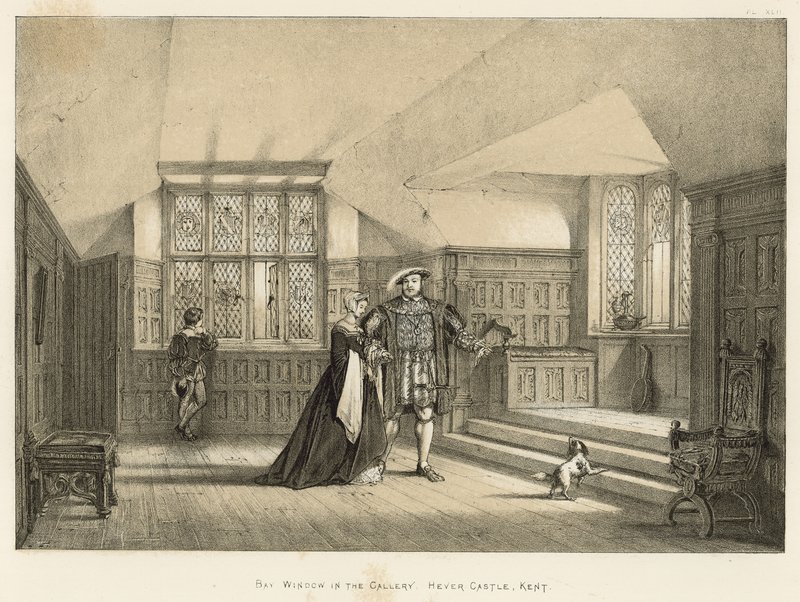 Bay Window a galériában, Hever kastély, Kent alkotó: Joseph Nash