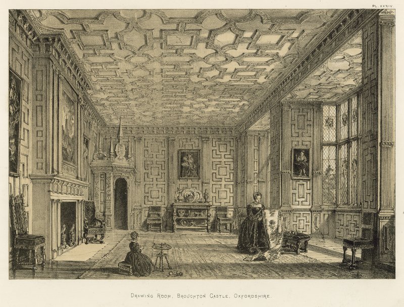 Szalon, Broughton Castle, Oxfordshire alkotó: Joseph Nash