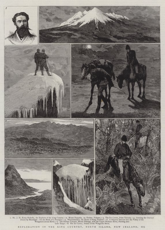 Exploration in the King Country, North Island, Új-Zéland, III alkotó: Joseph Nash