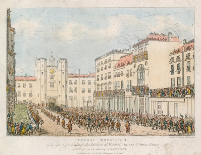 A néhai királyi felség, a York herceg gyászmenete a Szent Jakab-palotából indulva alkotó: Joseph Nash