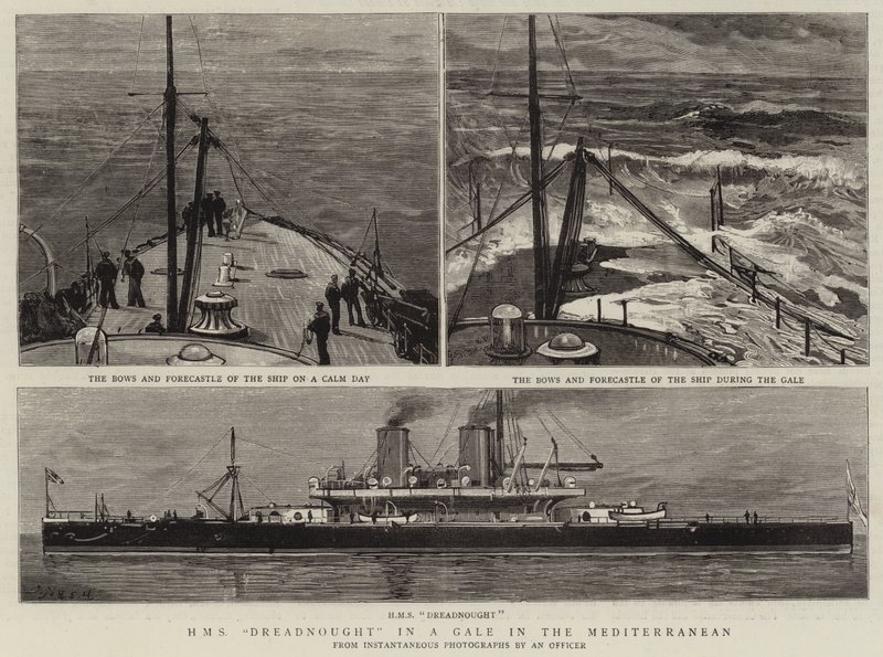 H M S Dreadnought egy Gale-ban a Földközi-tengeren alkotó: Joseph Nash